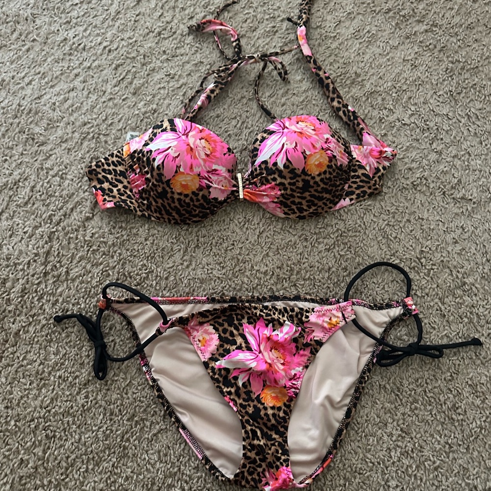 Victoria secret leopard bikini push up
